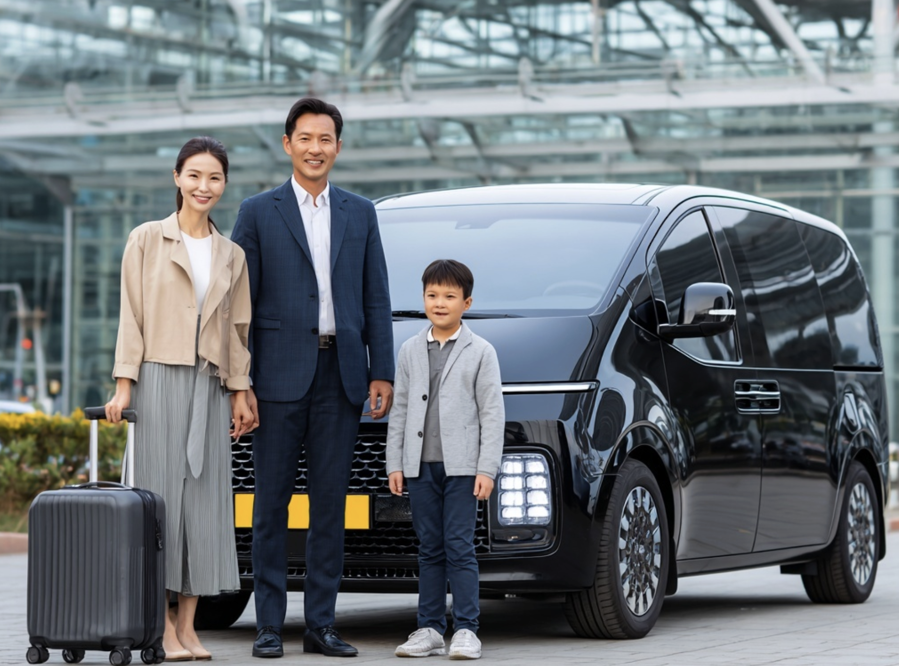 가족 여행 공항 픽업 사진