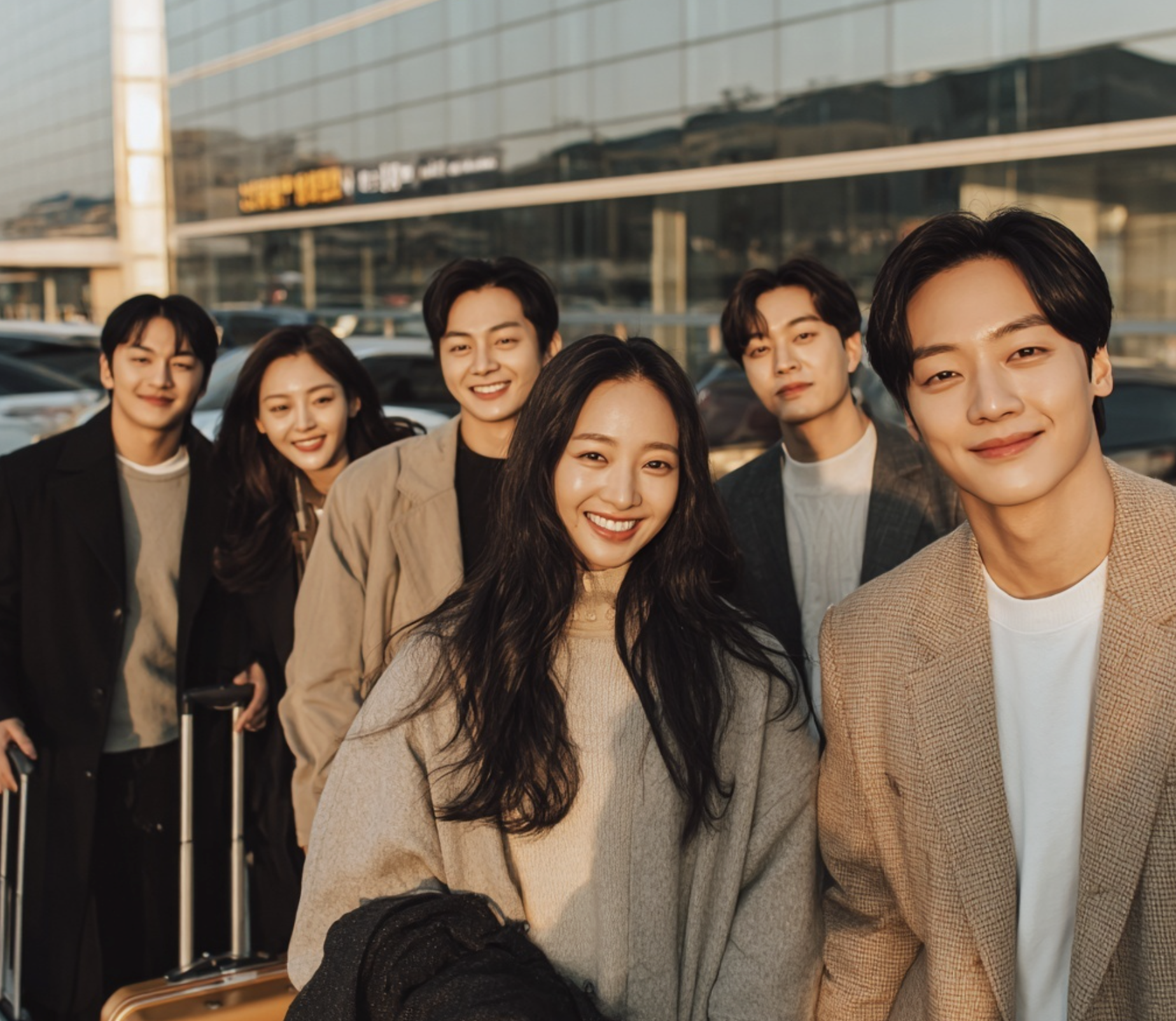 단체 여행 공항 샌딩 사진